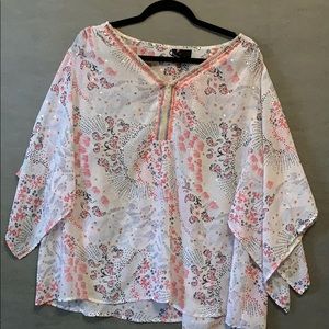 New directions curvy semi sheer Blouse